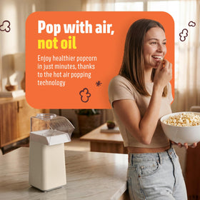 Wumple hot air popping under three minutes for fresh popcorn fast.