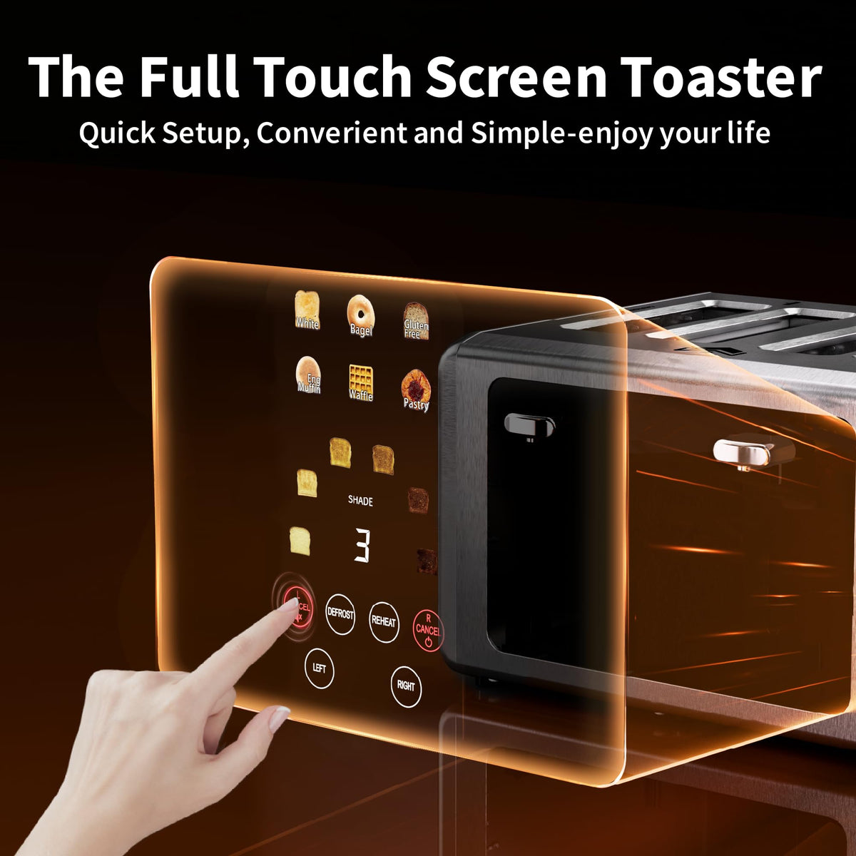 WUNLY toaster showing dual independent controls for different items