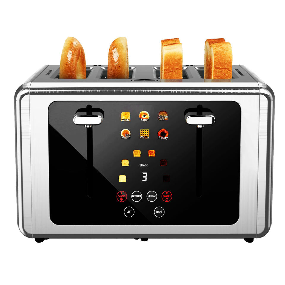WUNLY 4-Slice Toaster with live progress display for precise browning