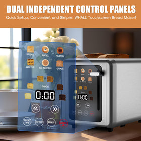 WUNLY touch-screen toaster control panel for quick bread type selection