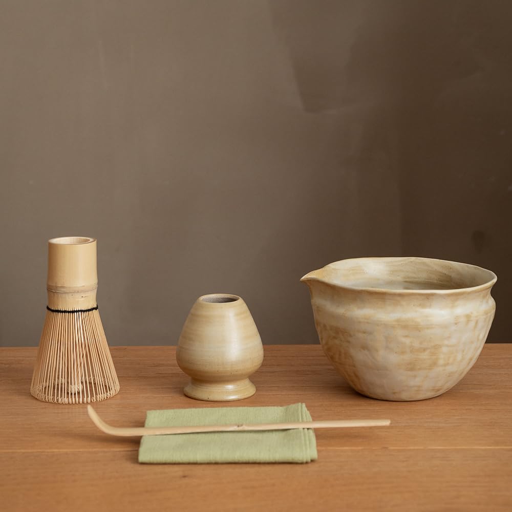 WUSEI matcha ceremony bowl with sandstone glaze for authentic at-home rituals.
