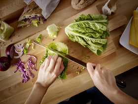 Wüsthof Gourmet knife in knife block for easy access and organization.