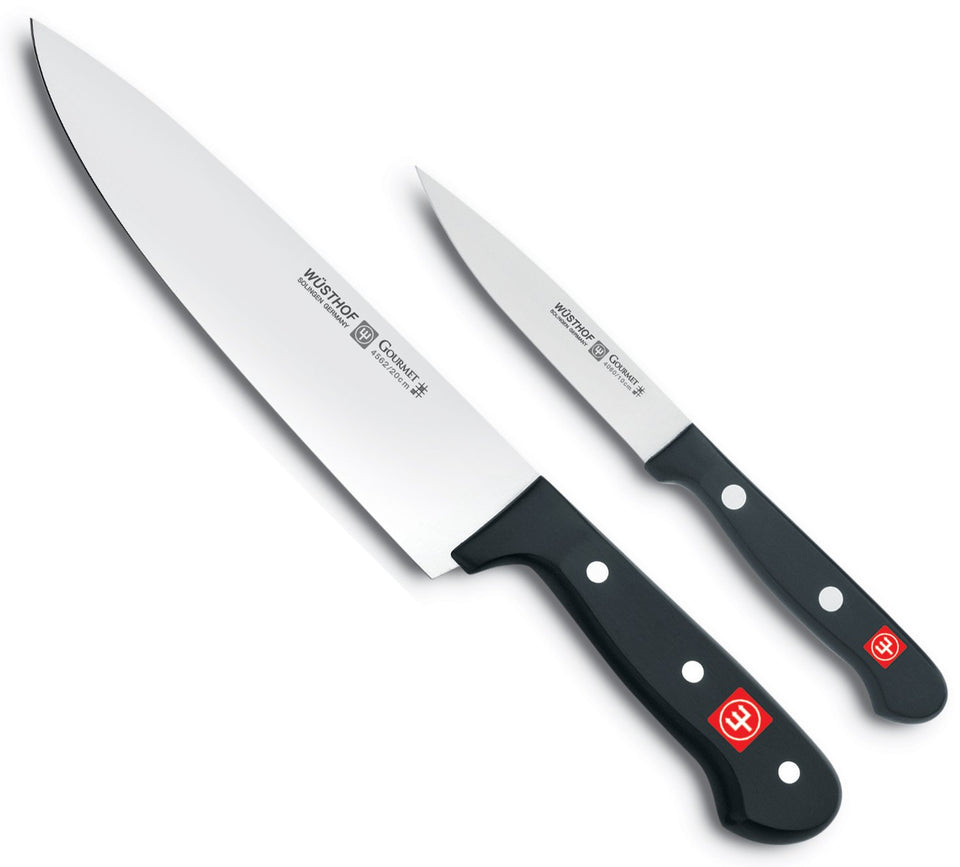 Wüsthof Gourmet utility knife 4-inch, precise peeling and slicing with ergonomic triple riveted handle.