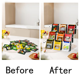Wuudy kitchen countertop organizer provides easy access to daily tea.