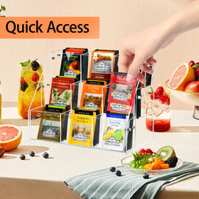Wuudy tea bag organizer with assembly hardware included.