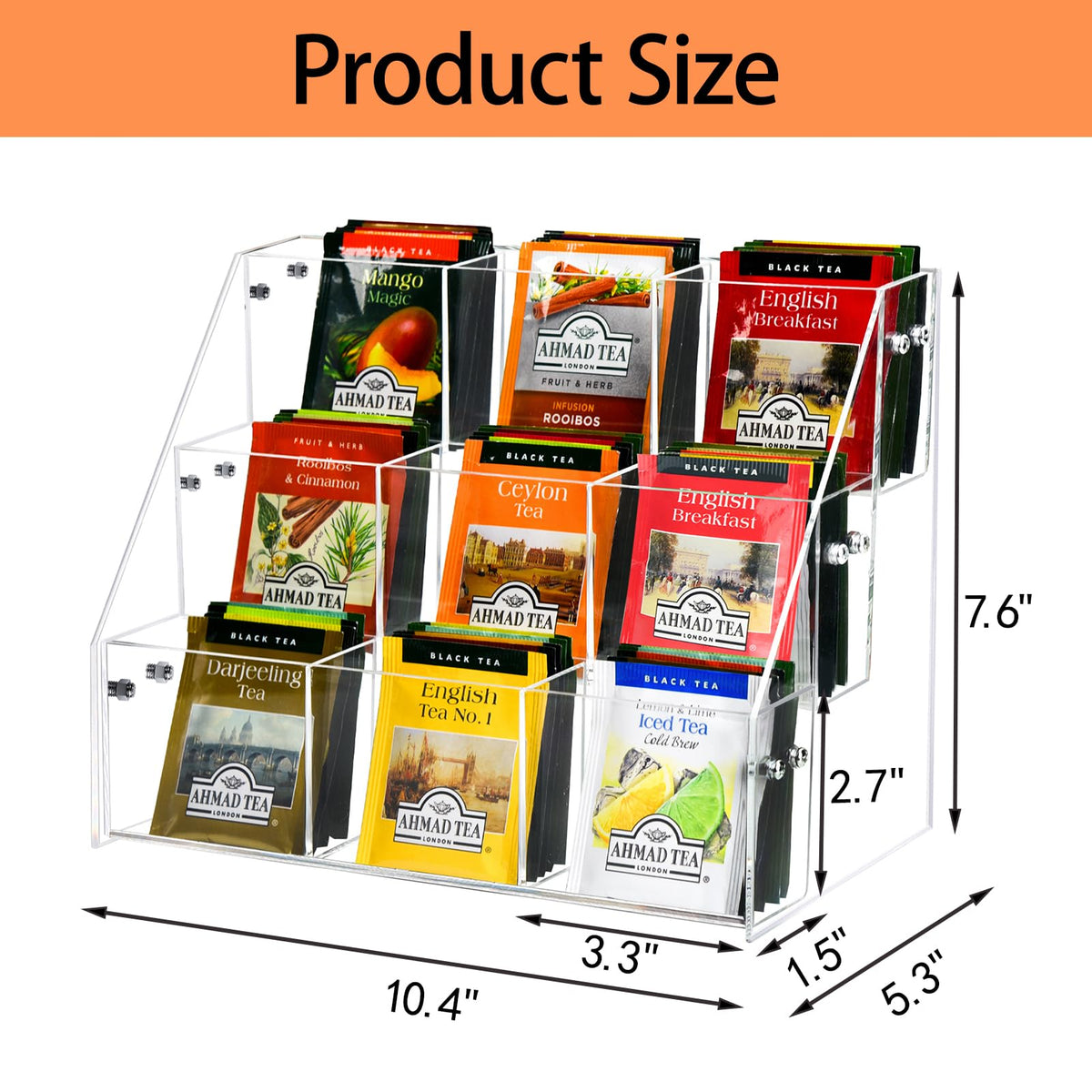 Wuudy tea packet storage cubes allow inventory at a glance.