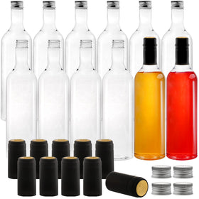 WUWEOT 12-pack Bordeaux-style 750ml bottle ready for homemade wine and gifts