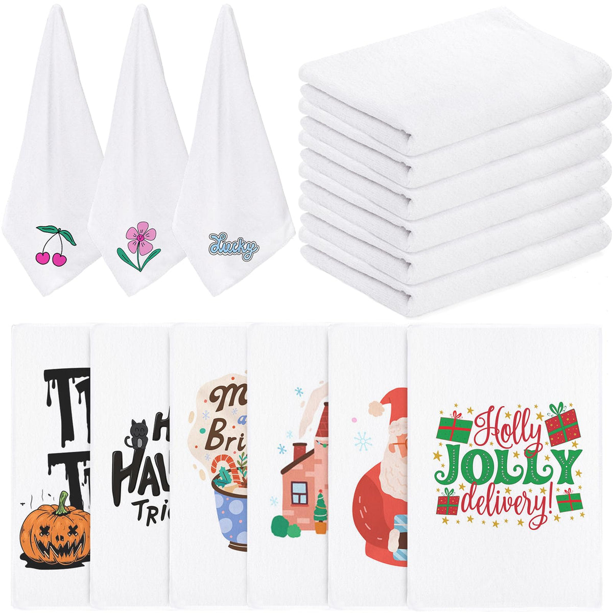 WUWEOT 15 pack sublimation towels unfolded for easy customization and replacement