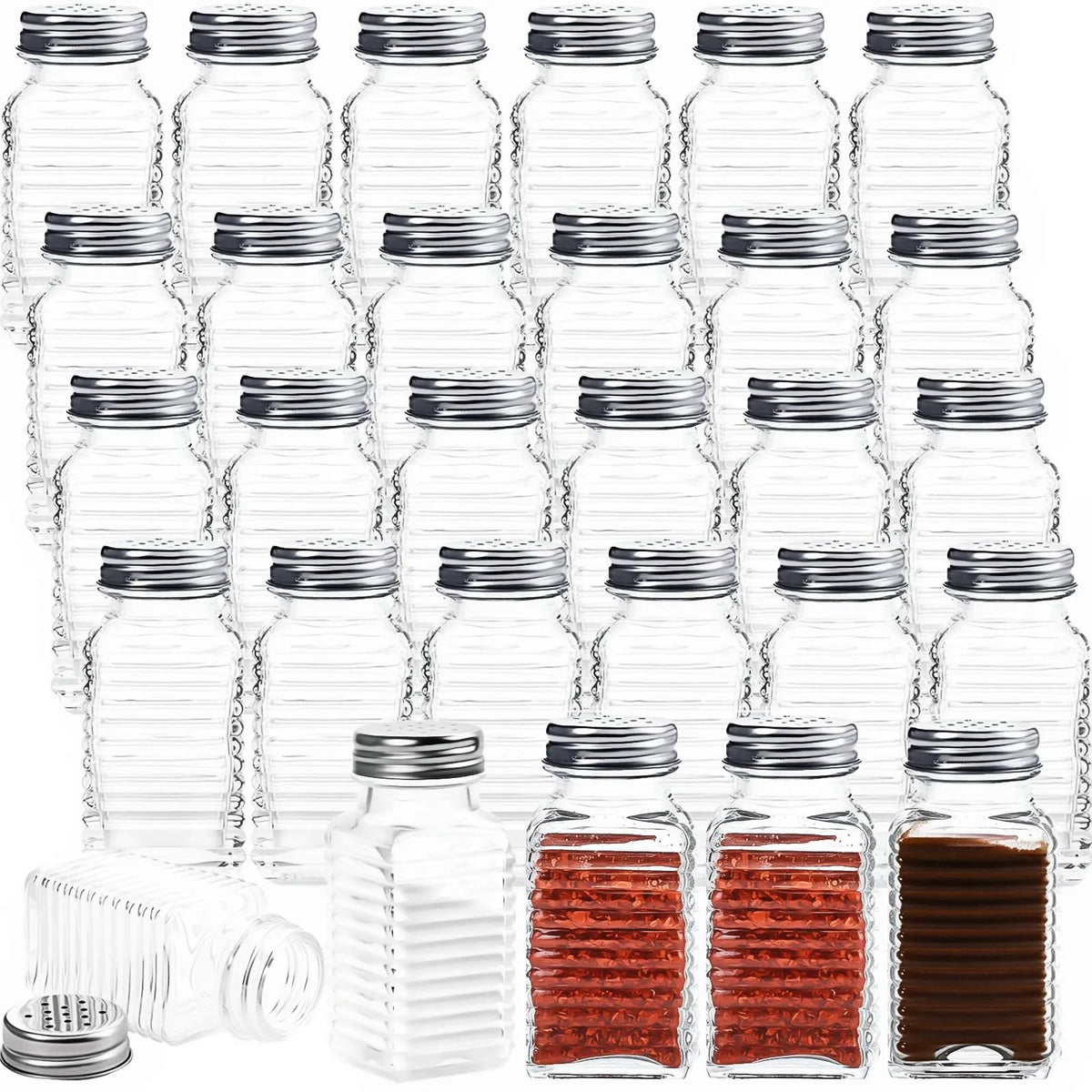 WUWEOT 30-piece shaker set front view for versatile seasoning at table.
