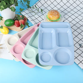 WUWEOT eight-pack divided plates in green with five compartments.