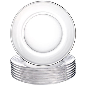 WUWEOT 8-pack glass dessert plates, 7.5 inches, ideal for desserts and salads.