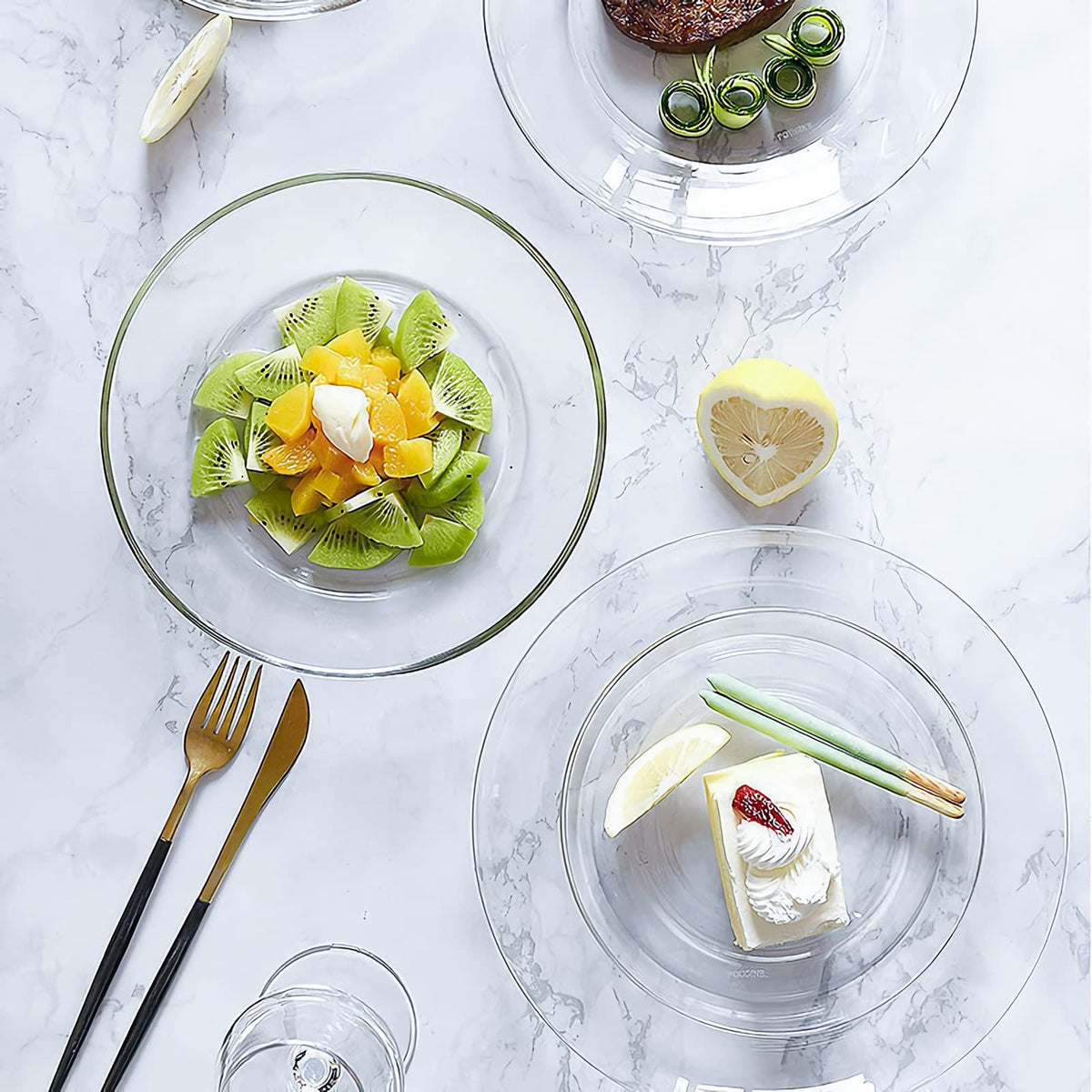 WUWEOT 7.5-inch plates shown with salads for everyday use.