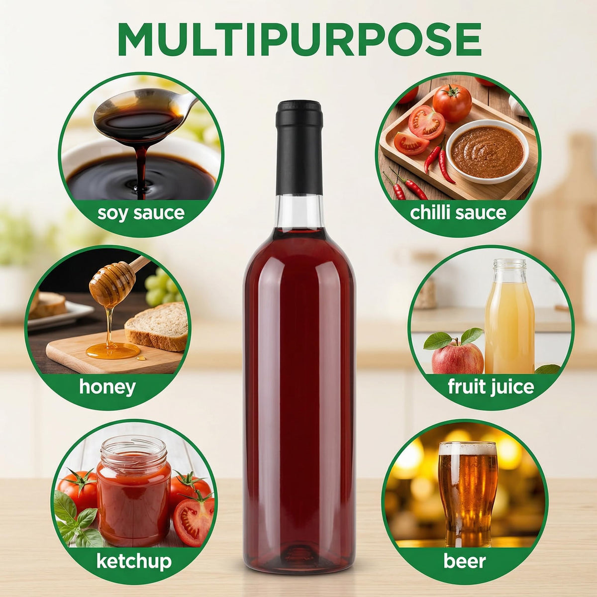 WUWEOT empty clear bottle ideal for beverages, oils, and craft infusions