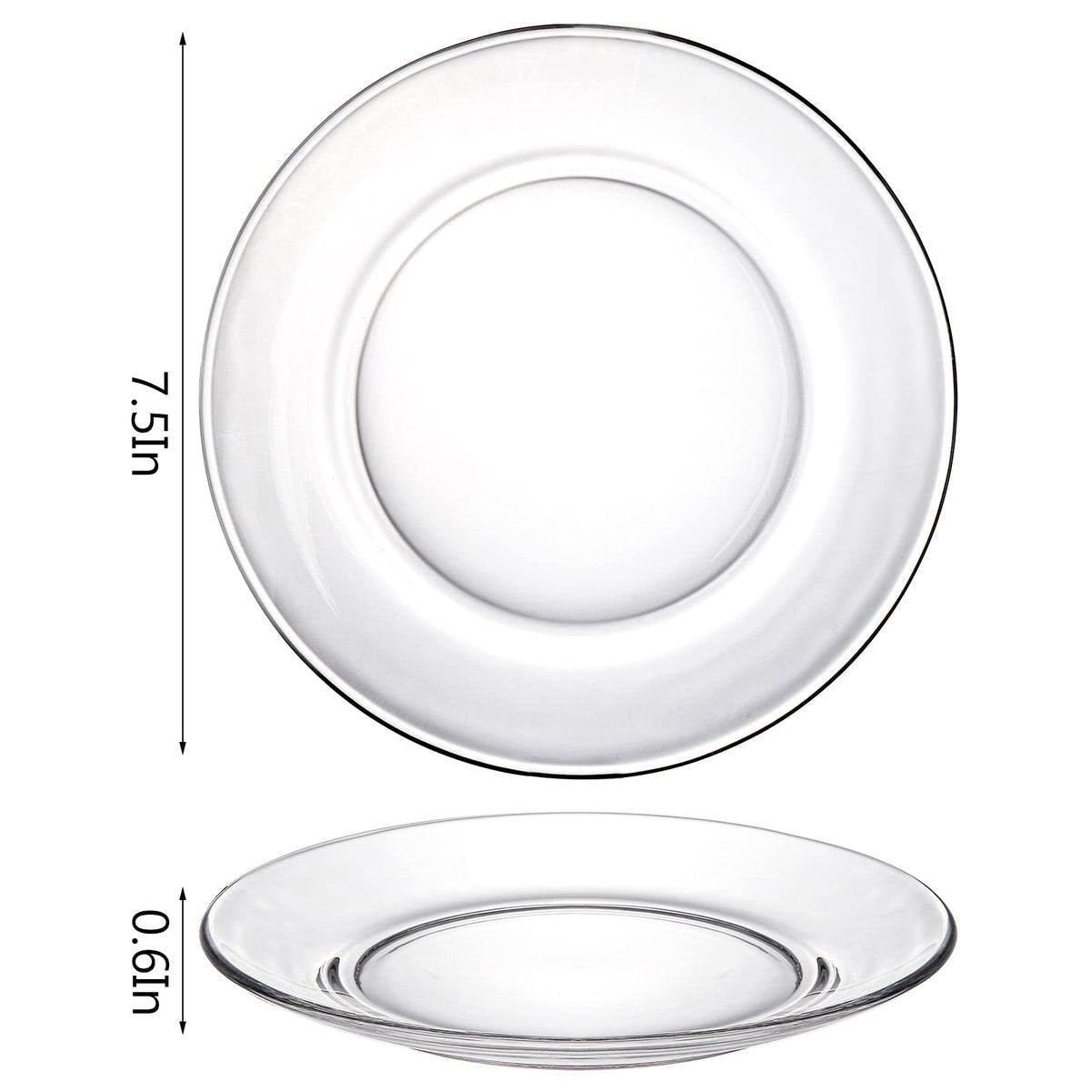 WUWEOT clear glass plates stacked neatly to save space.