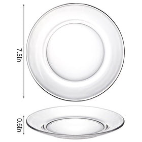 WUWEOT clear glass plates stacked neatly to save space.
