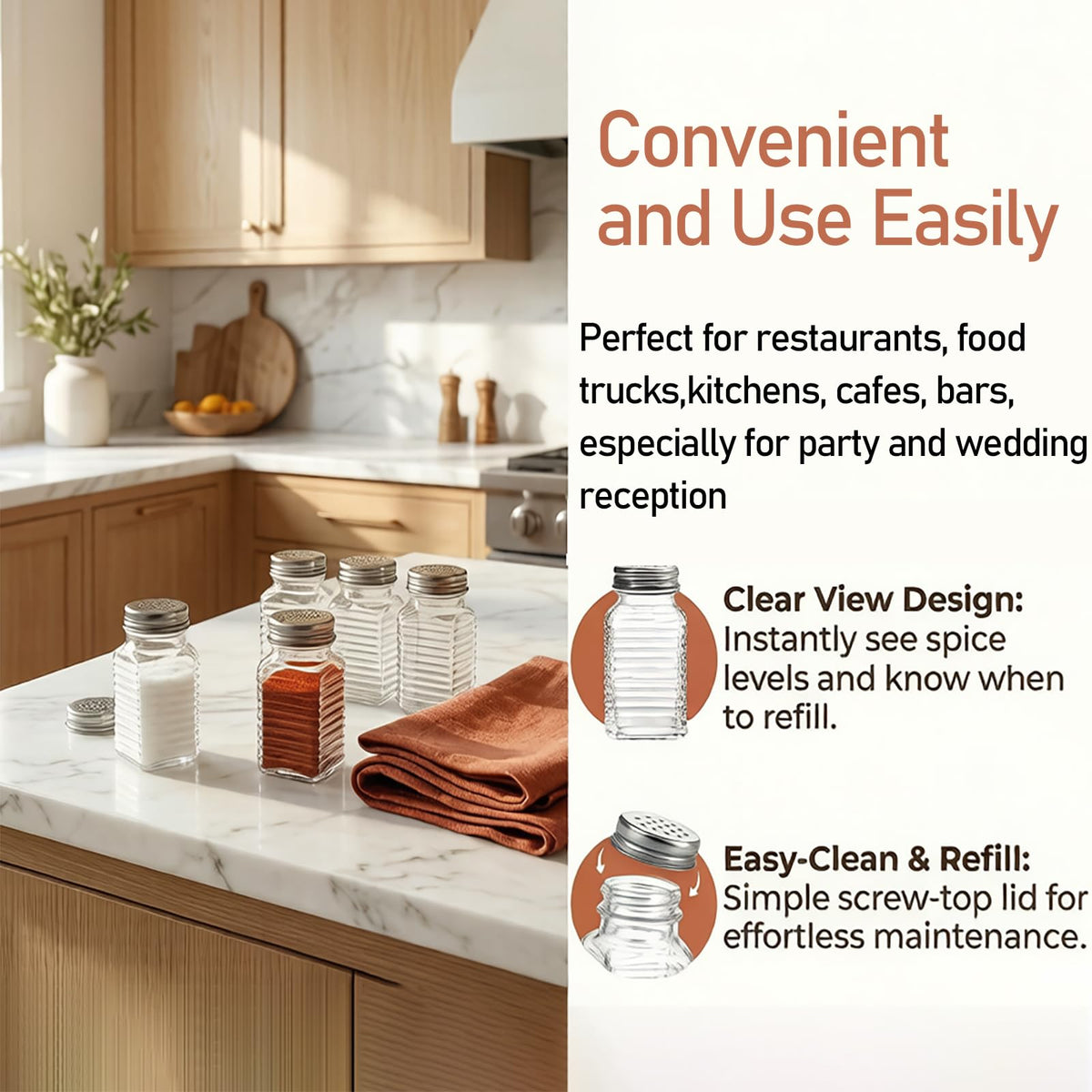 WUWEOT multi-purpose spice shaker set for salt, pepper, and blends.