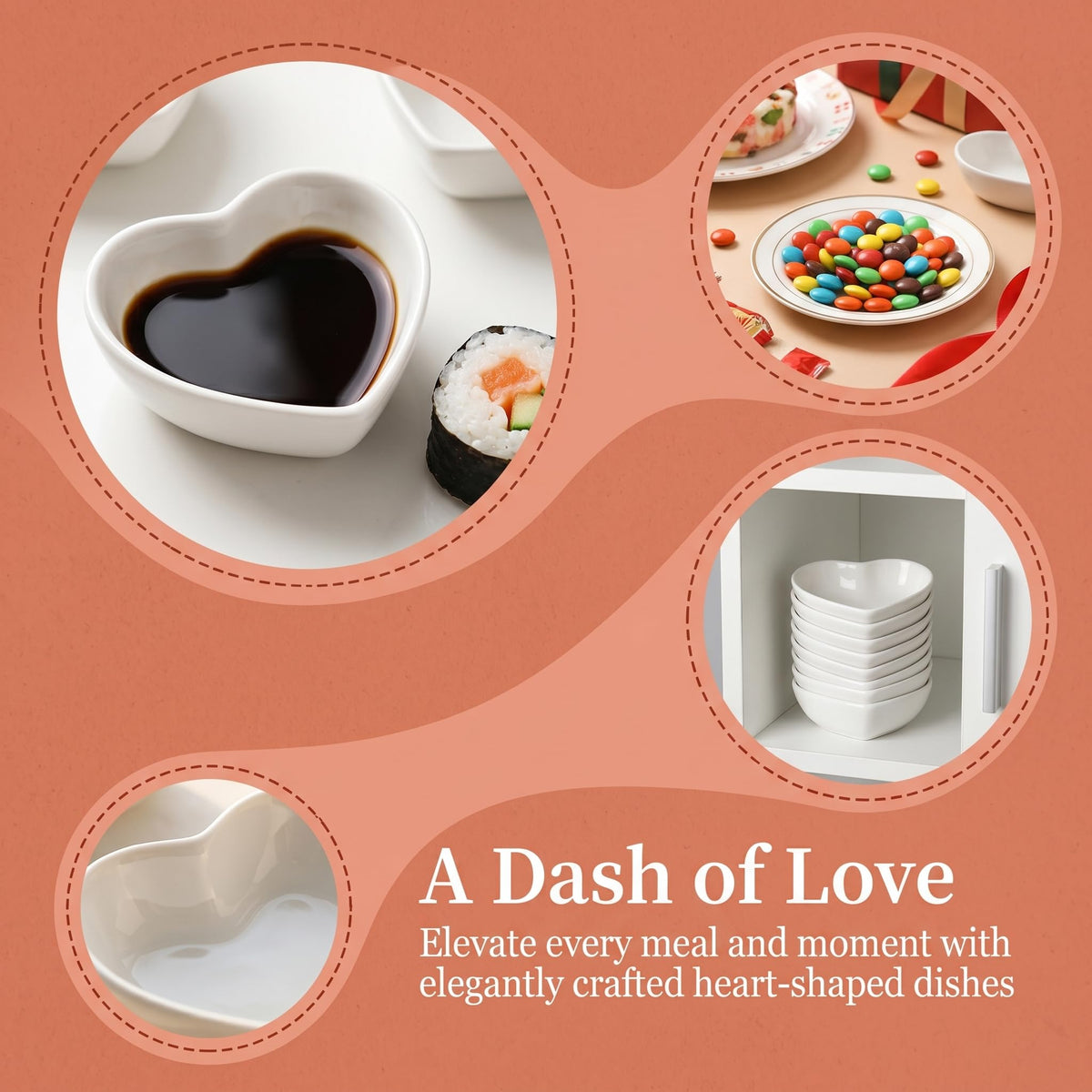 WUWEOT porcelain dip bowl stackable design saves space on shelves.