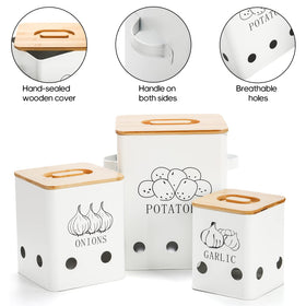 WUWEOT medium-size storage tin fits mid-sized produce for easy daily access.