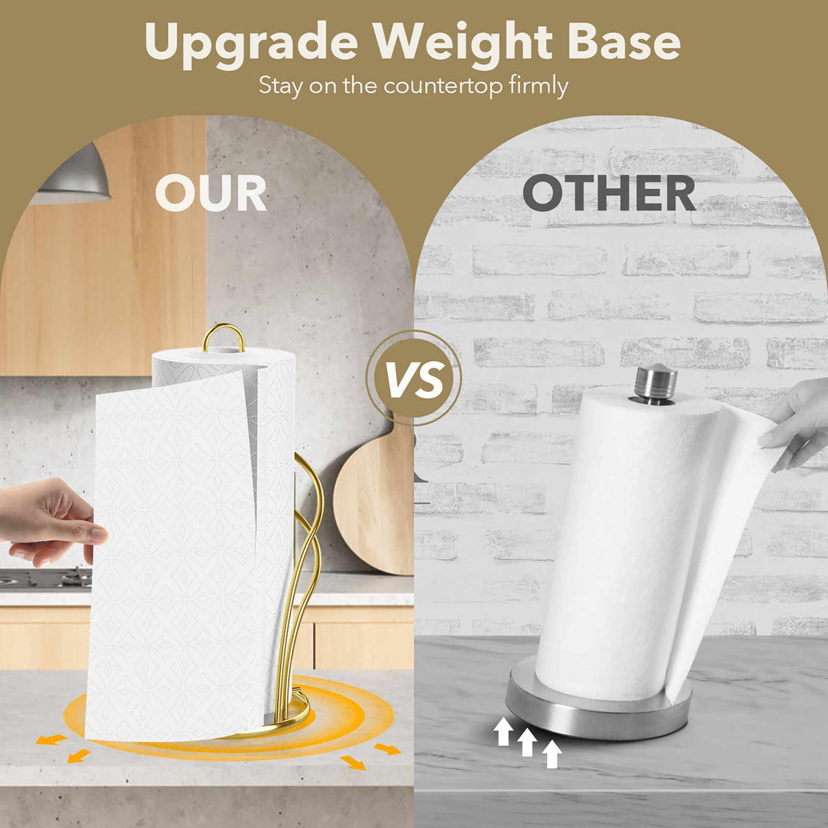 Dimensions of the Wuwrll towel and napkin holders shown side by side on a light surface.
