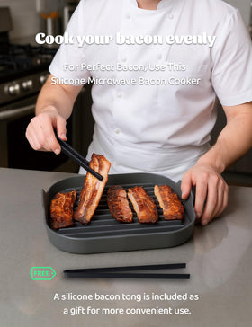 WUYIHUACHEN silicone bacon tray heat resistant handle enables safe removal