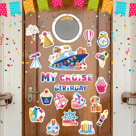 Wxiben cruise ship door magnet, vivid ship motif for birthday vibes on deck.