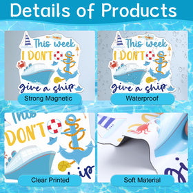 Wxiben magnet pack for cruise doors, versatile designs to decorate cabin, fridge, or laptop.