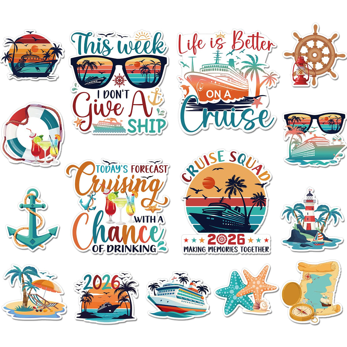 Wxiben cruise door magnet with retro 2026 sunset design for nautical cabin decor