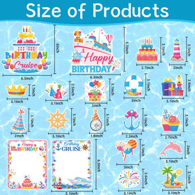 Wxiben cruise magnet stickers with birthday theme on metal surface