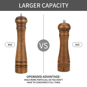 XWXO oak salt pepper mill, refillable for fresher seasoning