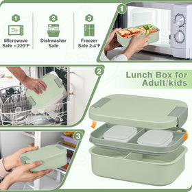 WyfKyd 4-compartment bento design helps separate foods during travel.