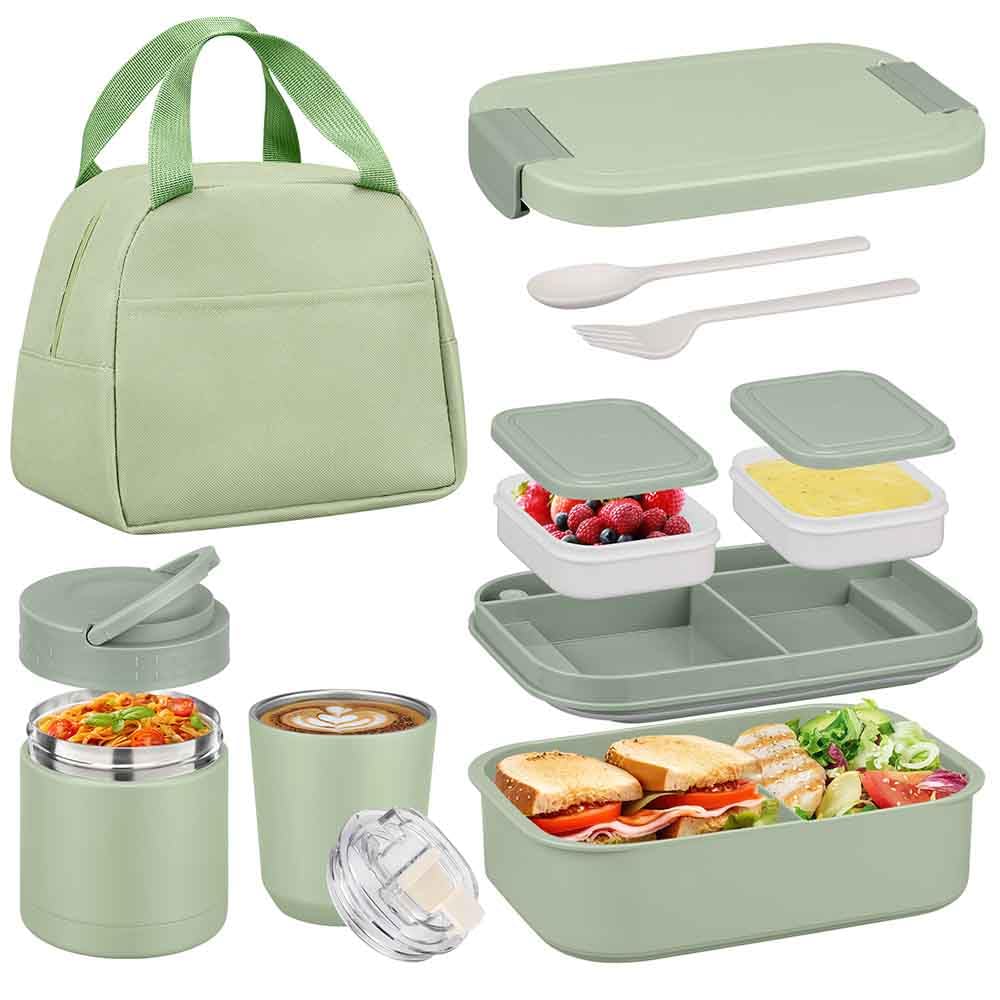 WyfKyd bento lunch box set with open compartments for organized meals on the go.