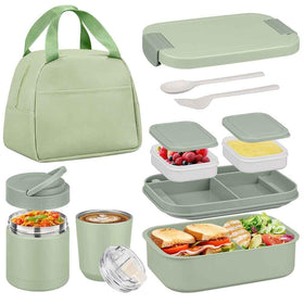 WyfKyd bento lunch box set with open compartments for organized meals on the go.
