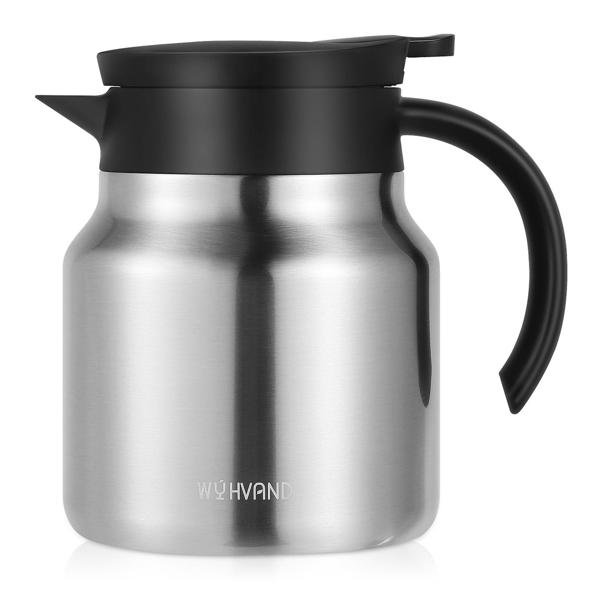 WYHVAND 27oz carafe body in stainless steel supports heat retention.