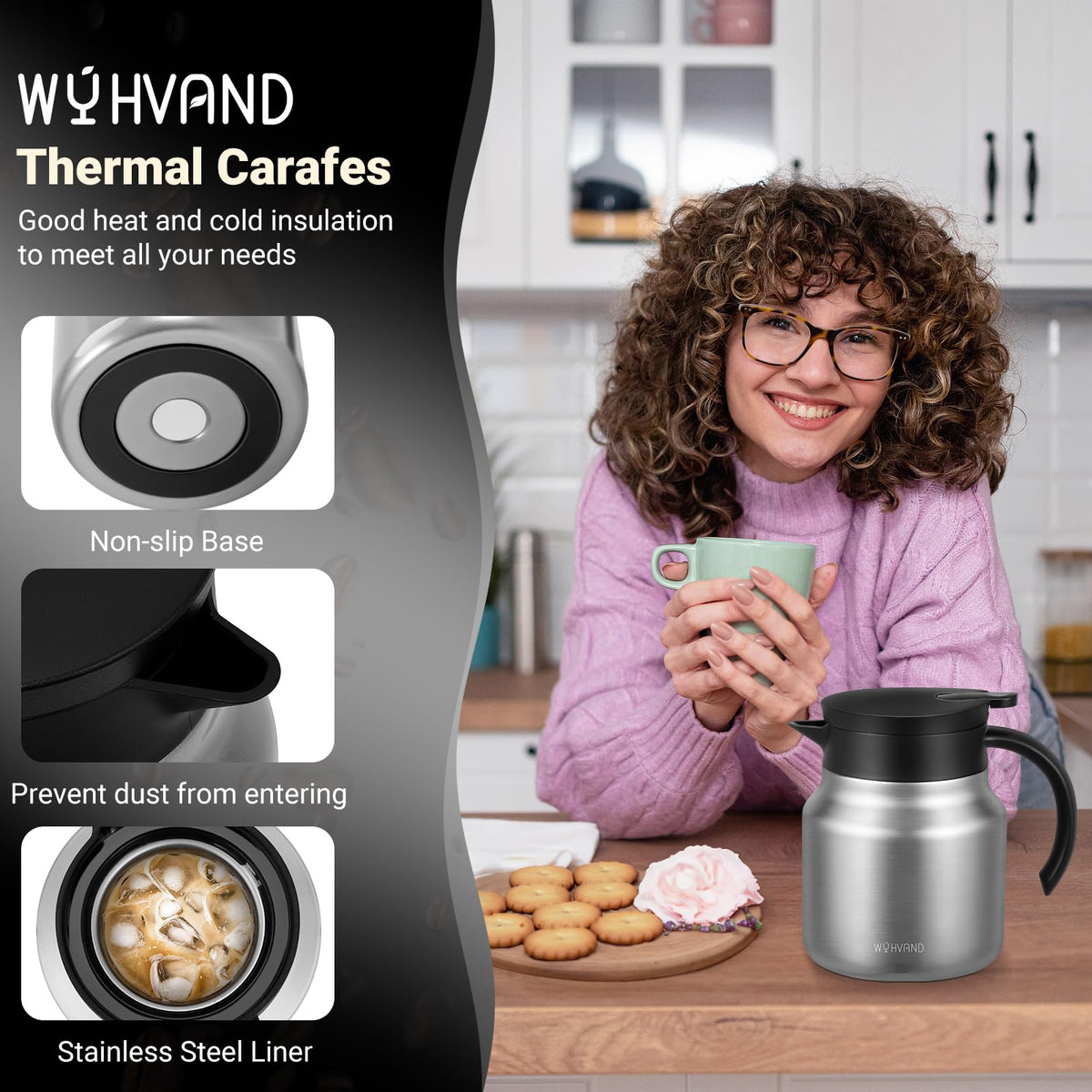 WYHVAND wide-mouth opening enables easy cleaning and ice addition.