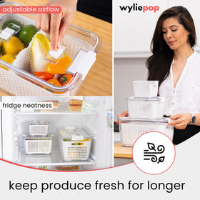 Wyliepop 3-pack fridge organizers arranged for versatile storage.