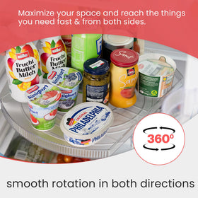Wyliepop Lazy Susan clear PET construction offers durability.