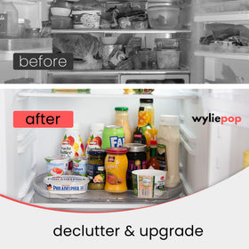 Wyliepop Lazy Susan suction base prevents sliding on shelves.