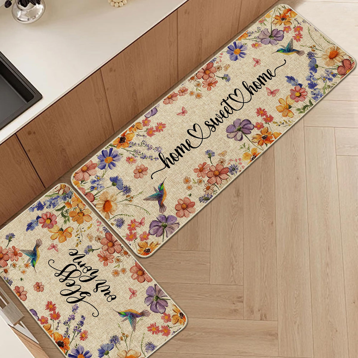 Wylumen Flower Spring mats pattern close-up highlighting vivid floral design