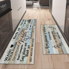 Wyoansfhd farmhouse kitchen rug 17x30 adds casual elegance and comfort.