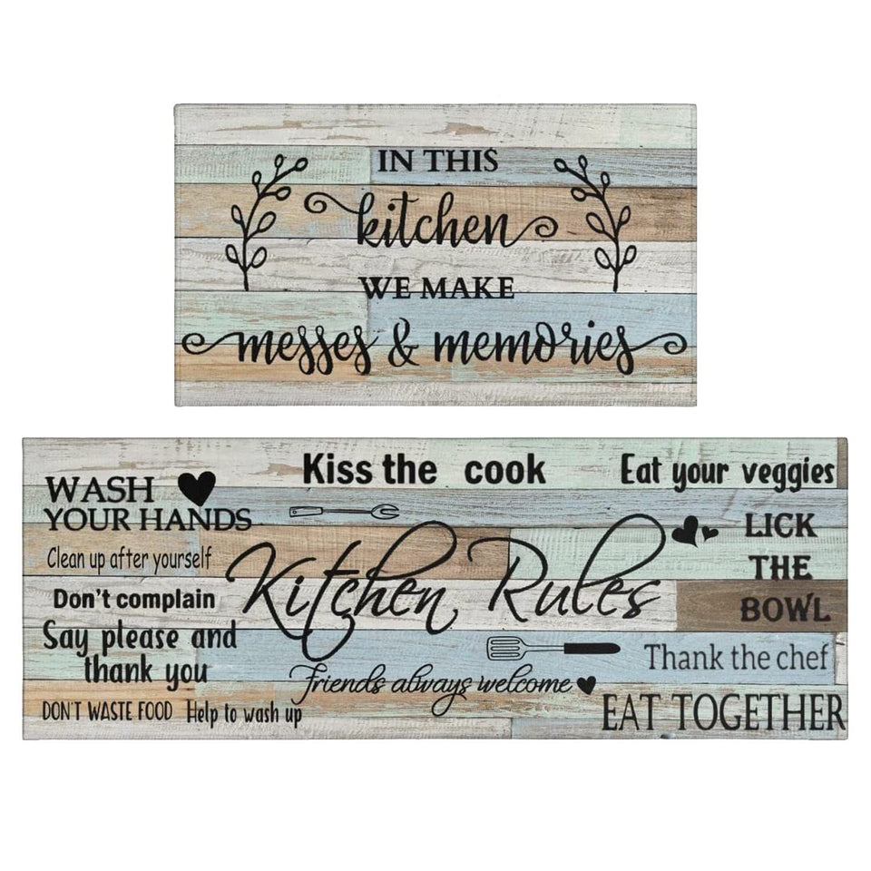 Wyoansfhd farmhouse kitchen rug 17x47 with non-slip backing for busy cooks.