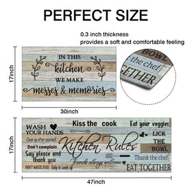 Wyoansfhd warm-toned kitchen rug set complements various decors.