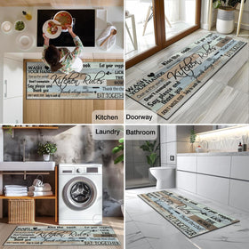 Wyoansfhd kitchen rug waterproof and easy to clean for busy homes.