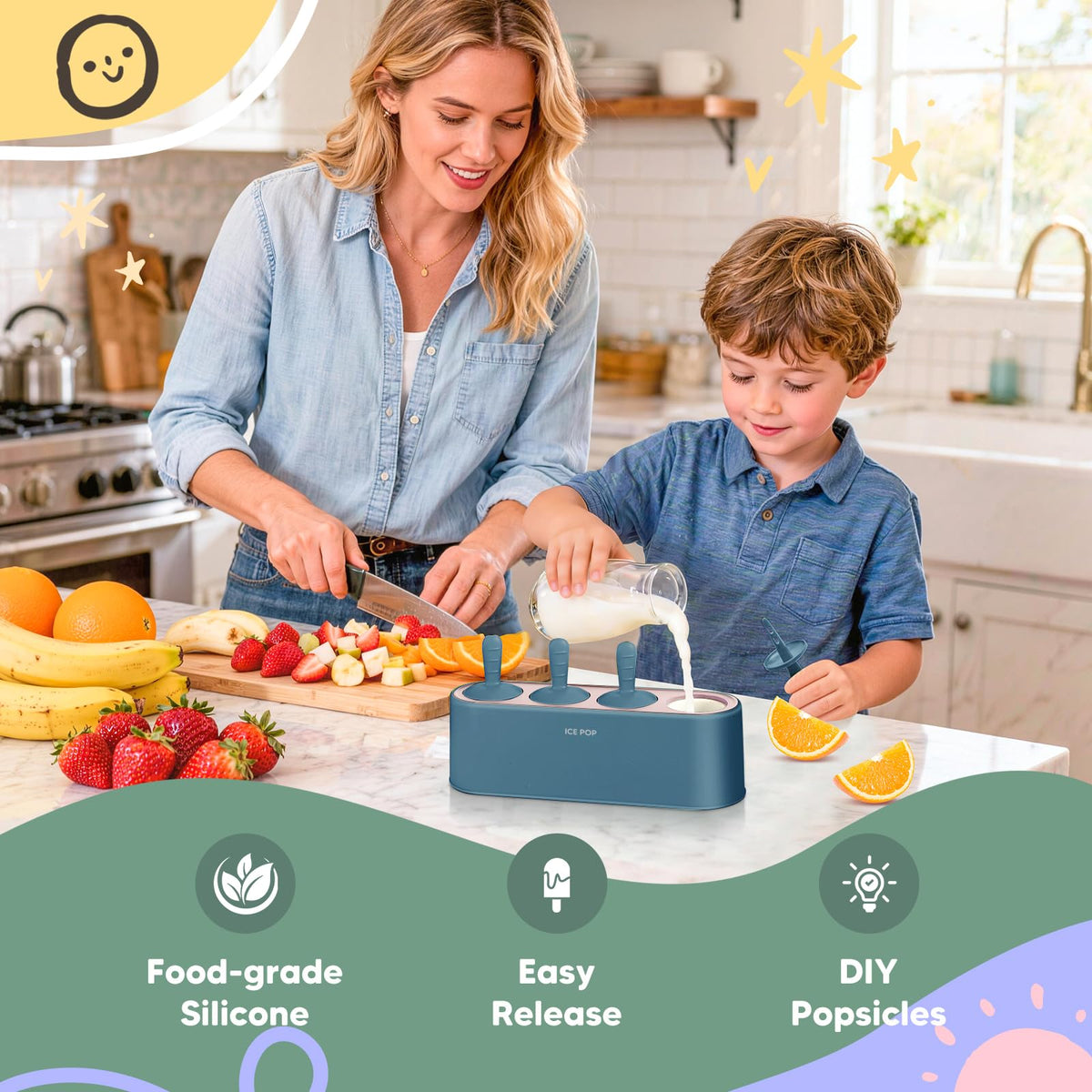 WYOK IcyClassic blue design adds a playful vibe to frozen treats.