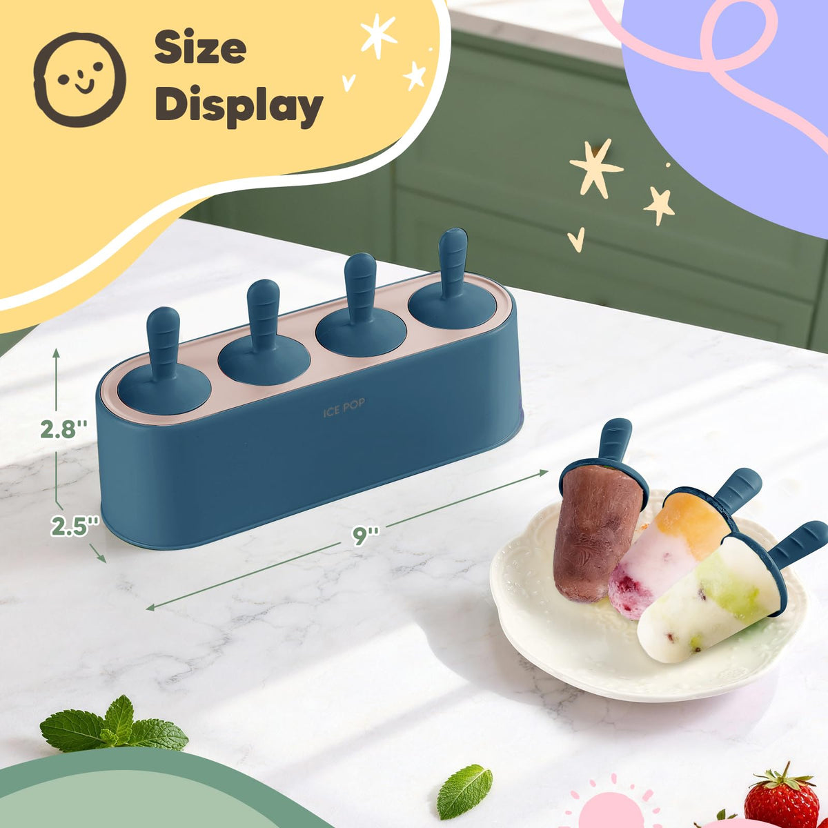 WYOK popsicle set with drip tray keeps work area clean while filling.