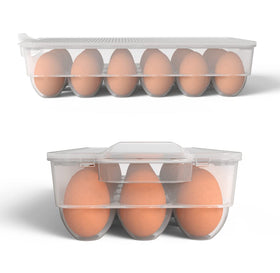 WYT egg storage tray for 18 eggs with clear visibility and organized layout.
