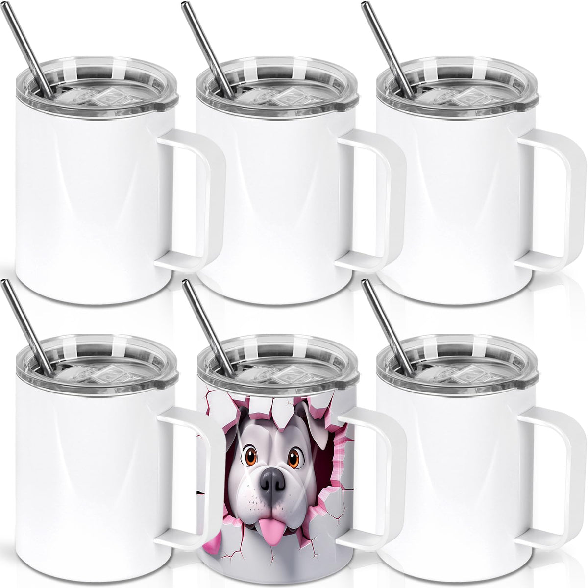 Wzaytia 12oz sublimation mug with handle, front view showing gift-ready option.