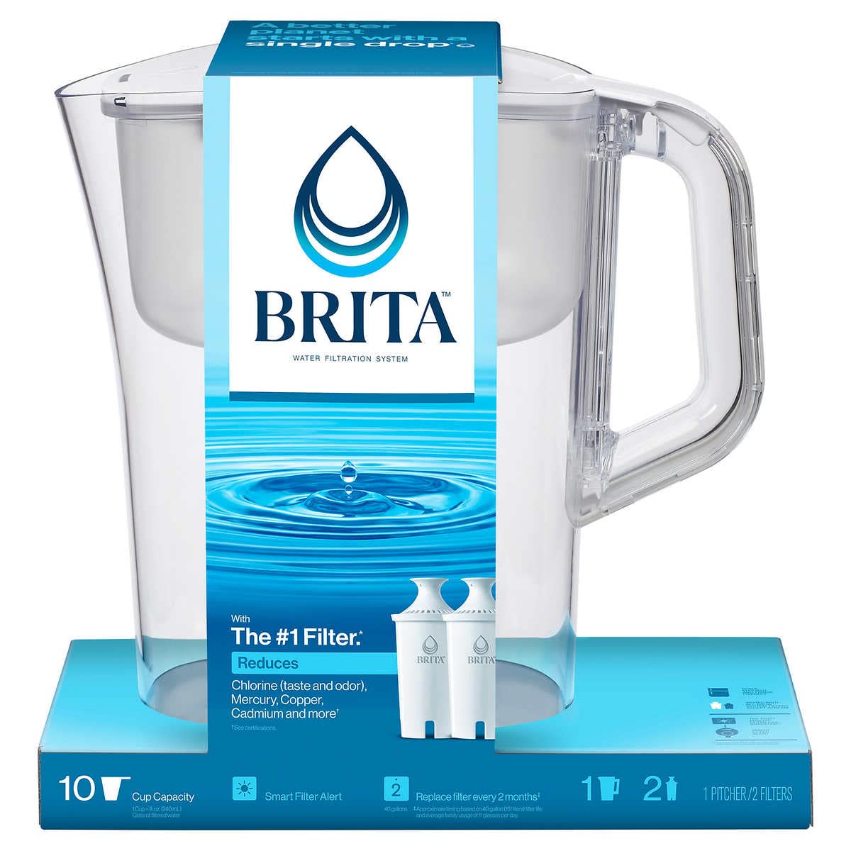 WZCICHEN Brita 10-cup pitcher with lid open for easy refills