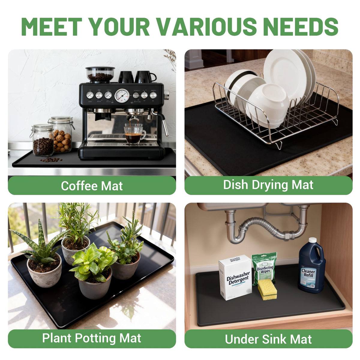 WZGUSXN coffee mat-non-slip-base keeps appliances stable.