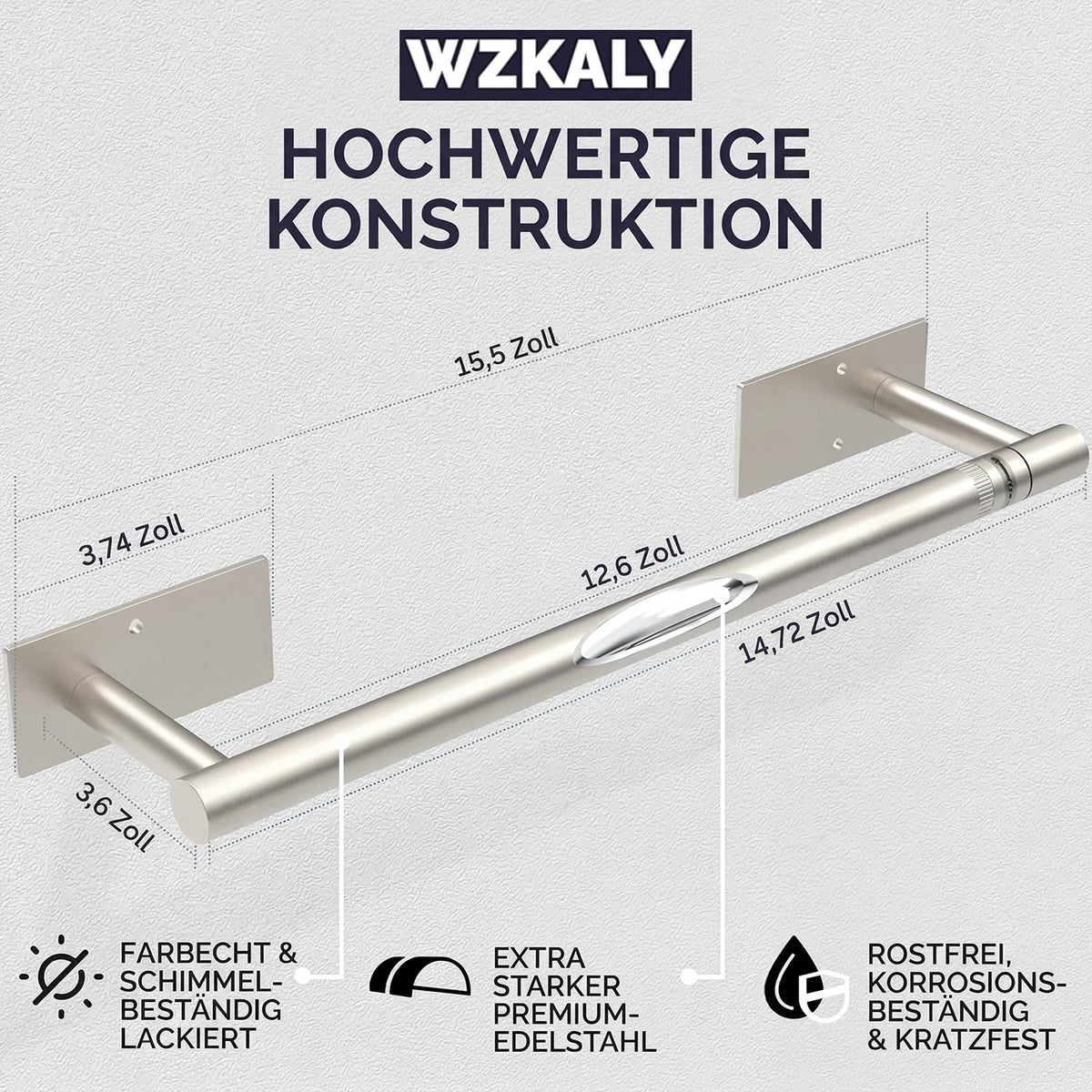 WZKALY paper towel holder with a 360-degree buckle for secure tearing.