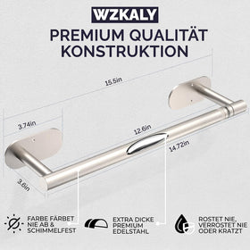 WZKALY self-adhesive towel holder with 3M backing for fast install